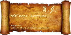 Méhesi Jusztusz névjegykártya